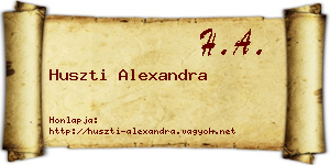 Huszti Alexandra névjegykártya